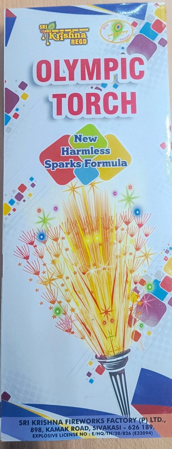 Olympic Torch | 5 Pcs | 1 Box<br>ஒலிம்பிக் டார்ச் ( Krishna Crackers )